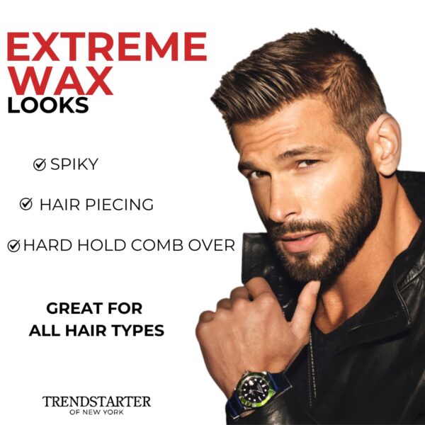 613KfaQkfHL._SL1280_.jpg TRENDSTARTER Extreme Hair Wax – Strong Hold Matte Styling Pomade, Water-Based & Flake-Free for All Hair Types (4oz)