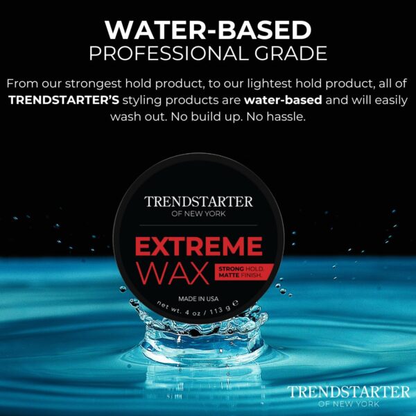 714mXlMoKyL._SL1280_.jpg TRENDSTARTER Extreme Hair Wax – Strong Hold Matte Styling Pomade, Water-Based & Flake-Free for All Hair Types (4oz)