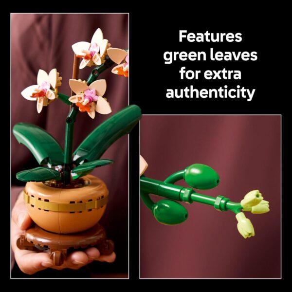LEGO Orchid Building Set – Mini Artificial Flower for Home & Office Décor, Botanical Collection Gift for Adults