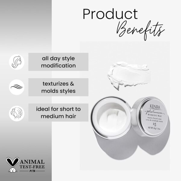 Kenra Platinum Working Wax 15 – Matte Finish Hair Styler, Medium Hold