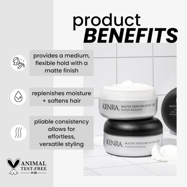 Kenra Matte Texture Putty 10 Medium Hold Hair Styler with Matte Finish, Flexible Texture, Softens & Moisturizes All Hair Types