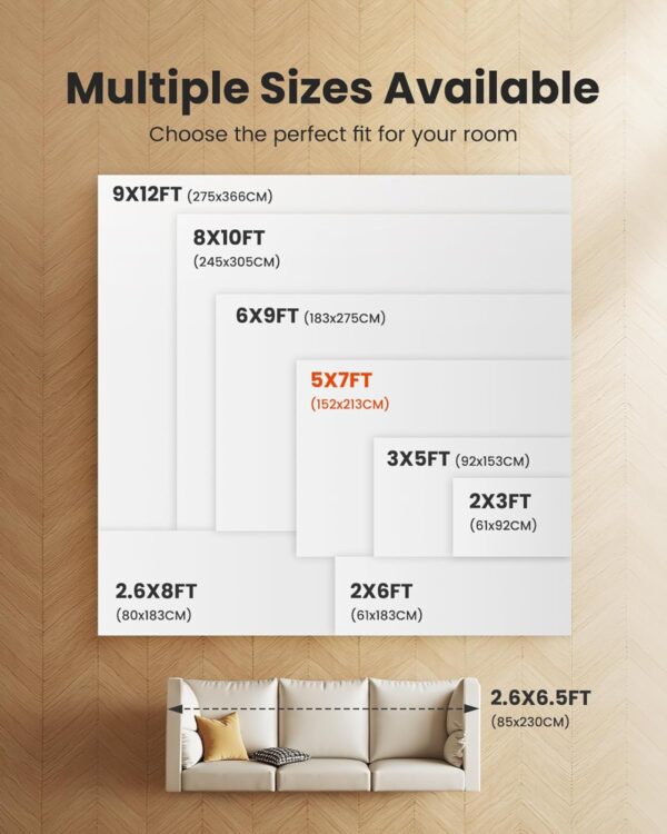 AMADA HOMEFURNISHING 8x10 Washable Area Rug – Soft, Non-Slip Vintage Rug for Living Room & Bedroom