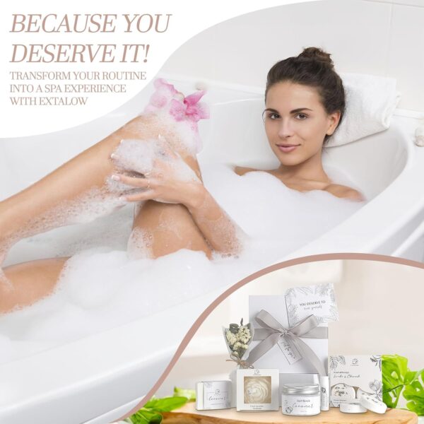 Extalow Coconut Lavender Spa Gift Set for Women – Relaxing Bath & Body Care Basket, Perfect Self-Care Gift for Mom, Sister, Wife