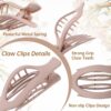 Matte French Concord Hair Clips – Strong Hold No-Slip Volume Clips for Thick & Thin Hair (6 Pack)