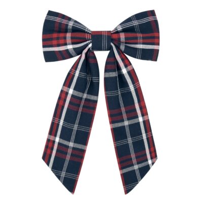 71logTkrG8L._SL1500_.jpg DEEKA Navy & Red Uniform Plaid Hair Bow with Long Tail Back to School Accessories Soft Fabric Alligator Clips for Toddler School Girls (Dark Navy&Red)
