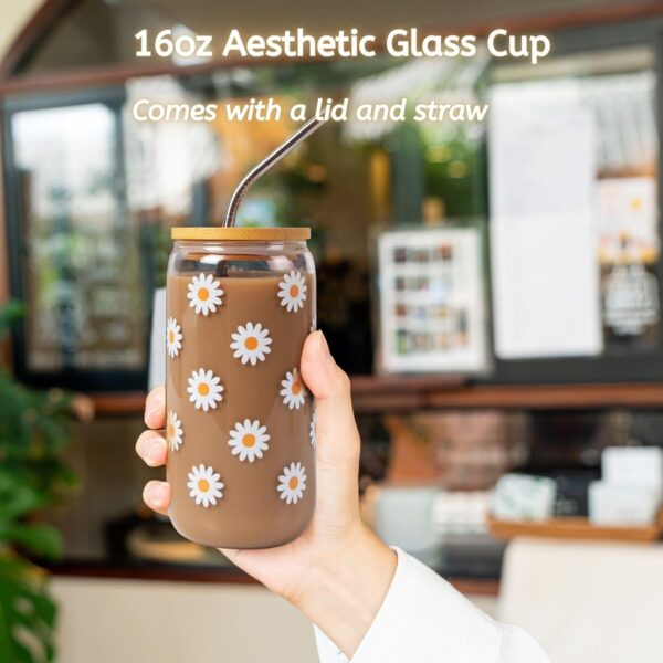 JTEWB Birthday Gift Box for Women & Teens – 7-Piece Daisy-Themed Glass Cup & Self-Care Set