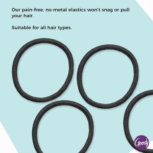 Goody Ouchless Elastic Hair Ties 30-Pack Black 4MM No-Damage Ponytail Holders – Strong & Comfortable for All Hair Types