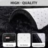 FinRèc Soft Black Shaggy Rug 4x6 ft – Plush Indoor Area Carpet, Non-Slip Cozy Floor Decor for Bedroom & Living Room