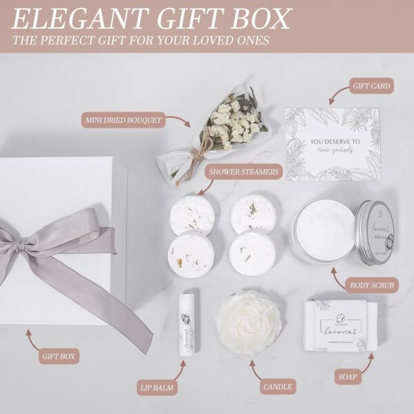 Extalow Coconut Lavender Spa Gift Set for Women – Relaxing Bath & Body Care Basket, Perfect Self-Care Gift for Mom, Sister, Wife