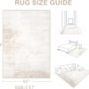 Modern Abstract Washable Area Rug 5x7 | Soft, Non-Slip, Stain-Resistant Carpet for Living Room, Bedroom & Office (Beige)
