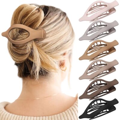 71xH2lDYSL._SL1500_.jpg French Concord Hair Clips - 6Pcs Side Slide Volume Clips for Women Girls, Strong Hold No Slip Grip, Thick or Thin Hair (Matte Finish, L:4.6 IN, W:1.97IN)