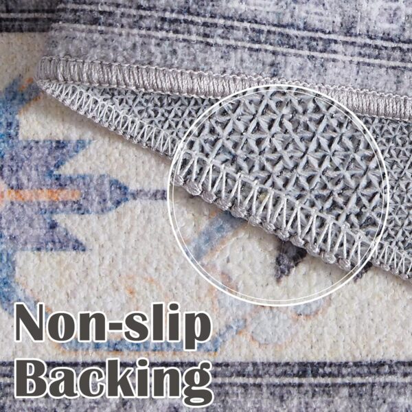 Jinchan Vintage Tribal Area Rug 6x9 – Washable Geometric Boho Rug for Living Room & Bedroom