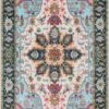 WILLSUN 4x6 Washable Boho Area Rug – Non-Slip Vintage Floral Rug for Living Room & Bedroom