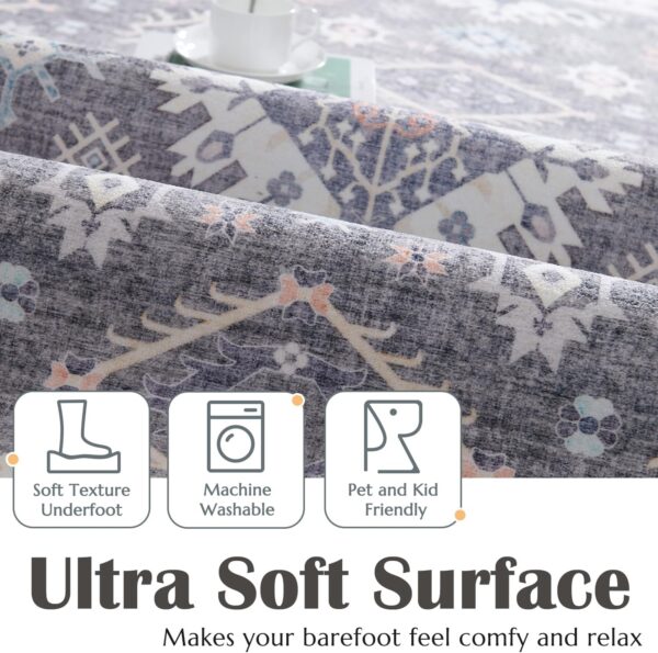 Jinchan Vintage Tribal Area Rug 6x9 – Washable Geometric Boho Rug for Living Room & Bedroom