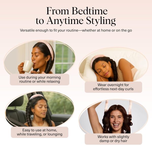 Kitsch Satin Heatless Curling Set Overnight Hair Curler with 2 Satin Scrunchies, No Heat, Frizz-Free Styling