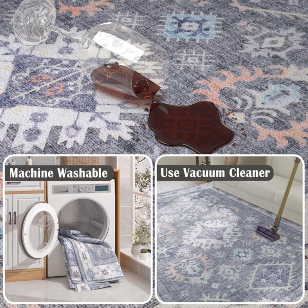 Jinchan Vintage Tribal Area Rug 6x9 – Washable Geometric Boho Rug for Living Room & Bedroom