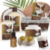 Luxurious 9-Piece Vanilla Coconut Spa Gift Basket for Women – Bath & Body Set with Bath Bombs, Lotions, Body Oil, Bath Towel & More