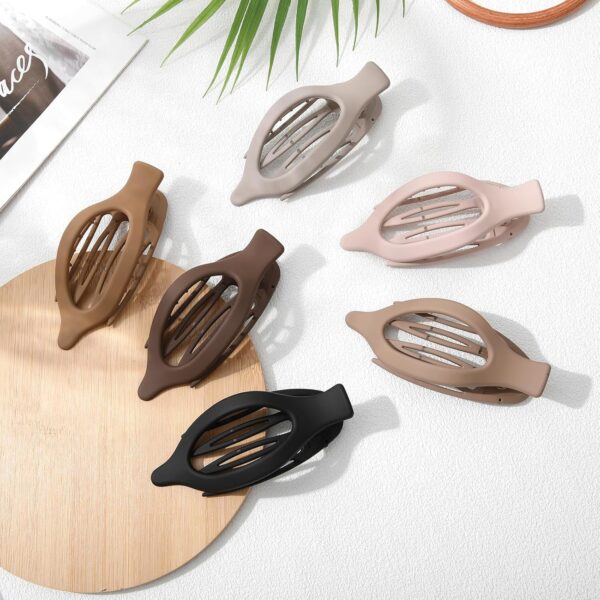 Matte French Concord Hair Clips – Strong Hold No-Slip Volume Clips for Thick & Thin Hair (6 Pack)