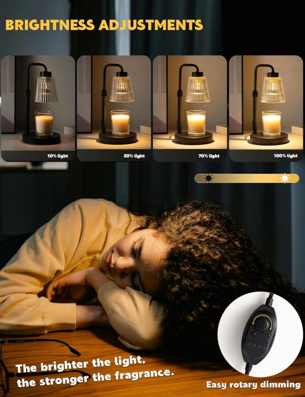 Elegant Candle Warmer Lamp with Timer ✨ Safe Wax Melt Warmer & Adjustable Dimmable Light – Cozy Home Decor & Gift