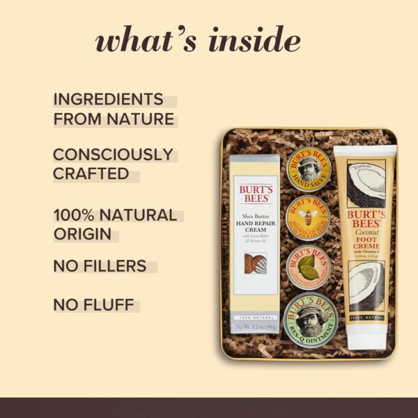 81bMvPiuOLL._SL1500_.jpg Burt’s Bees Classic Gift Set – Natural Skincare Tin with Lip Balm, Hand Creams & Foot Care