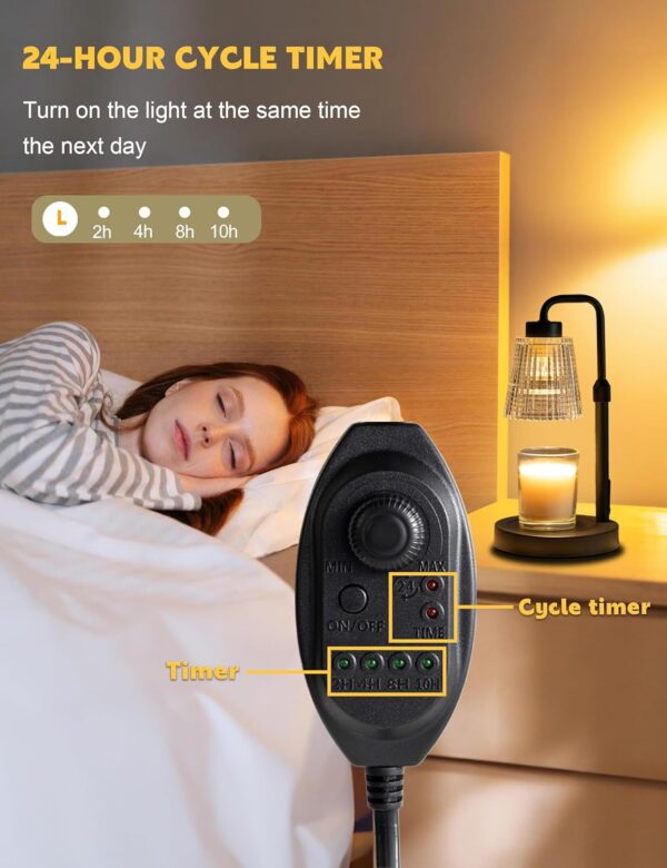 Elegant Candle Warmer Lamp with Timer ✨ Safe Wax Melt Warmer & Adjustable Dimmable Light – Cozy Home Decor & Gift