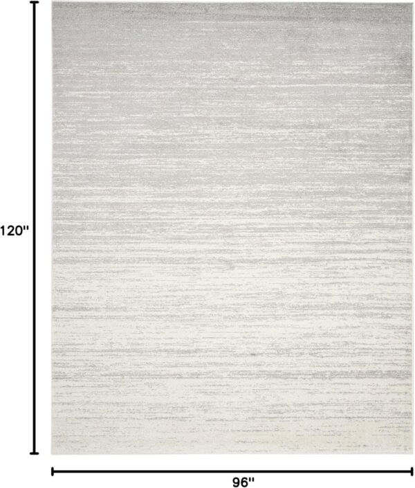 SAFAVIEH Adirondack 8x10 Area Rug – Ivory & Silver Modern Ombre Non-Shedding Rug