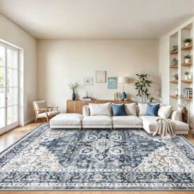 81shc-8WpaL._AC_SL1500_.jpg AMADA HOMEFURNISHING 8x10 Washable Area Rug, Low-Profile Large Area Rug with Non-Slip Backing & Durable Edge Binding, Vintage Large Rugs for Living Room, Bedroom, Dinning Room
