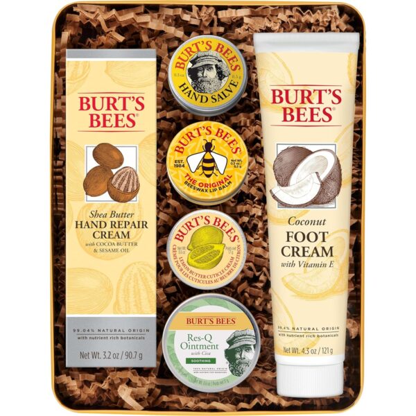 91pKs0yyoTL._SL1500_.jpg Burt’s Bees Classic Gift Set – Natural Skincare Tin with Lip Balm, Hand Creams & Foot Care