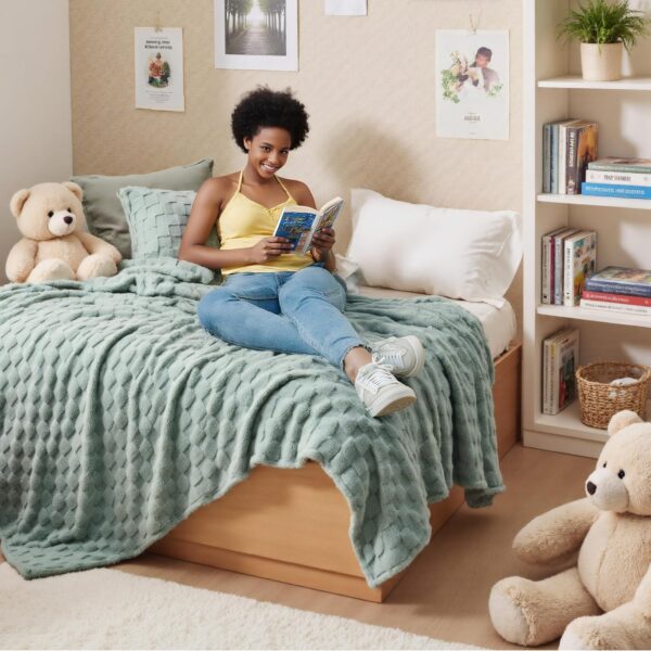 91uJxefgikL._AC_SL1500_.jpg Bedsure Sage Green Throw Blanket – Soft Cozy Fleece Throw, 50x60 Inches