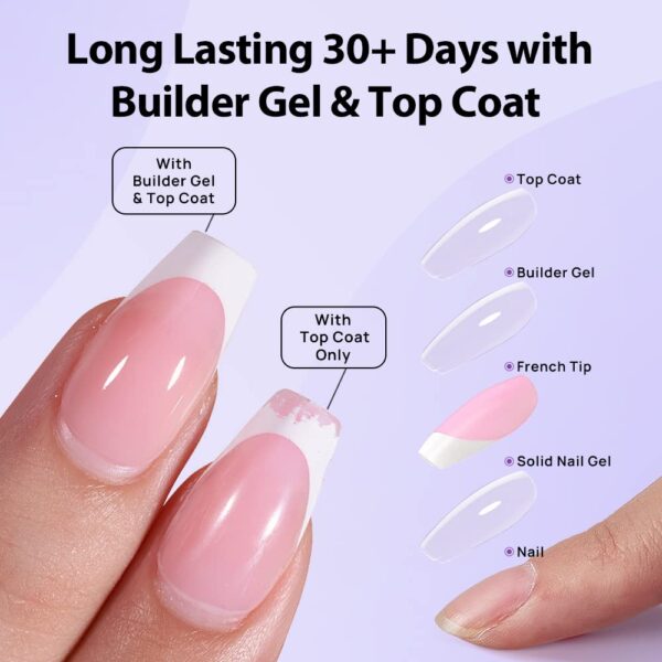 1757793512_614uOER-DL._SL1000_.jpg BTArtbox 150 Pcs French Tip Press On Nails with Builder Gel & Portable Nail Lamp – 3-in-1 X-Coat Nail Extension Kit