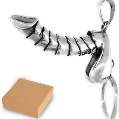51ajPj95kUL._AC_SL1000_.jpg Funny Erectable Pendant - S925 Silver Male Organ Modeling Necklace, Creative Funny Jewelry for Men Women (Silver)