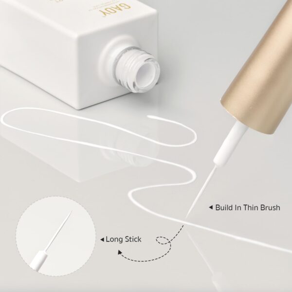 GAOY White Swirl Gel Nail Polish – 12ml Fine Brush for French Manicure & Nail Art