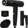 61-uFslqCIL._AC_SL1500_.jpg Plasma Ion Hair Dryer with Diffuser for Curly Hair, 110000 RPM Professional High Speed Blow Dryer with Plasma Ion, 1500W Foldable Travel Hairdryer with 6.5 Ft Cord Fast Drying for Women Men