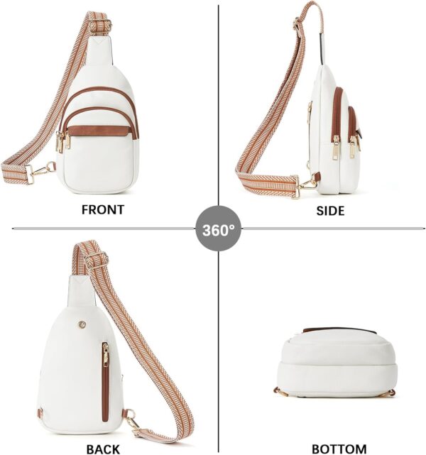 BOSTANTEN Women’s Leather Crossbody Sling Bag – Small Fanny Pack Chest Bag, Adjustable, Multi-Pocket, Travel Ready