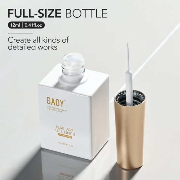 GAOY White Swirl Gel Nail Polish – 12ml Fine Brush for French Manicure & Nail Art