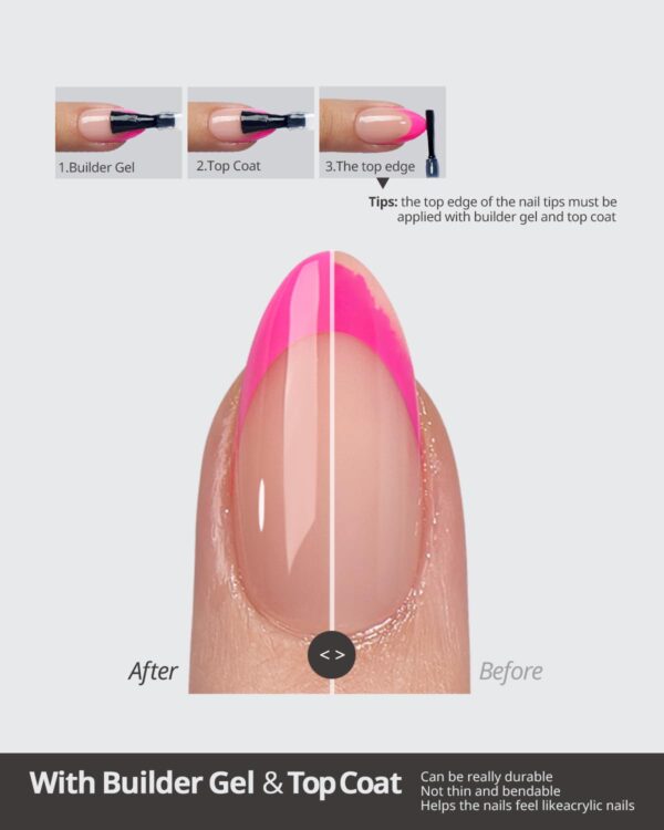 BTArtboxnails XCOATTIPS Pastel French Tip Press On Nails 160pcs Extra Short Almond Gel Nail Extensions