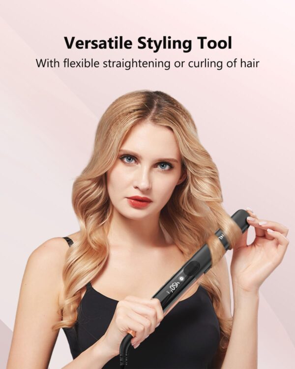614kowo18YL._AC_SL1500_.jpg 2-in-1 Hair Straightener & Curler – Titanium Ceramic Flat Iron, Ionic Technology for Smooth, Shiny Hair