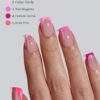 BTArtboxnails XCOATTIPS Short Square French Tip Press On Nails – 160pcs Pink Soft Gel Nail Extensions in 16 Sizes