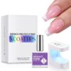 61A9avIF0lL._SL1500_.jpg BTArtboxnails 150pcs French Tip Press on Nails 3 in 1 X-coat Tips, Set with 15ml Builder Gel for Nails and Portable Nail Lamp