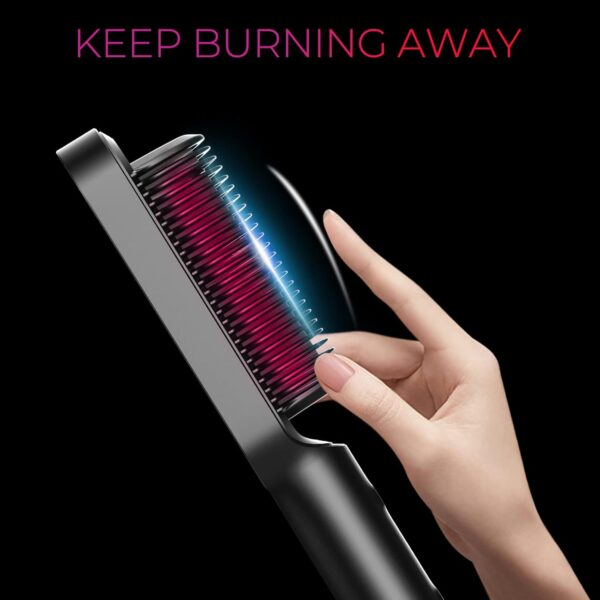 61Dg1pJPu9L._SL1500_.jpg TYMO Ring Hair Straightener Brush – Fast Heating Straightening Comb with 5 Temps, Anti-Scald & Dual Voltage, Black