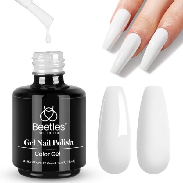 61DsT1uTY9L._SL1500_.jpg Beetles White Gel Nail Polish,15ml Fall Soak Off UV Gel Polish French Nail Art Manicure Salon DIY Design at Home Gift for Women