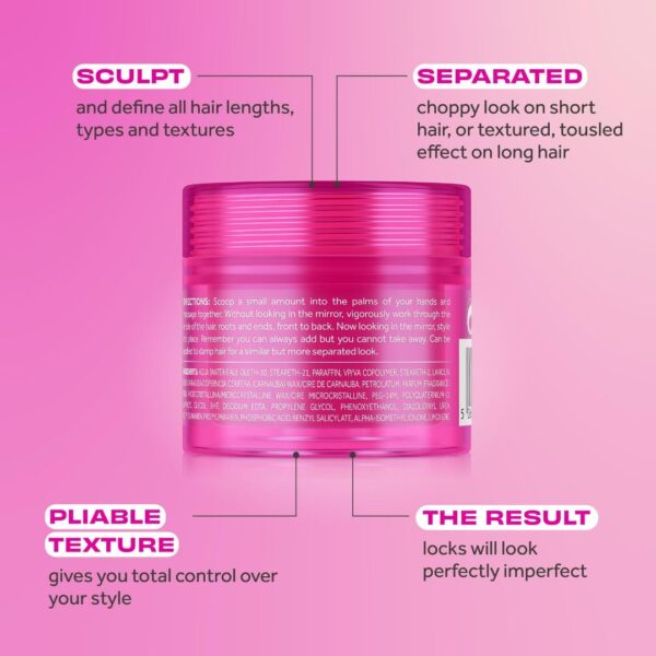 Lee Stafford Messed Up Hair Putty – Lightweight Pomade Wax for Texturizing, Sculpting & Firm Hold Styling