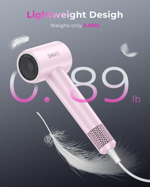 SHRATE High-Speed Ionic Hair Dryer – 160,000 RPM Brushless Motor, 500M Negative Ions, Low Noise & Magnetic Diffuser