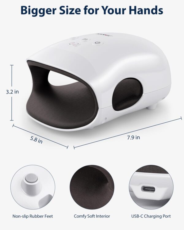 61ZqowUvyFL._AC_SL1500_.jpg CINCOM Cordless Hand Massager with Heat & Compression – Pain Relief for Arthritis, Carpal Tunnel & Stiff Hands (White)