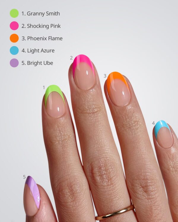 BTArtboxnails XCOATTIPS Pastel French Tip Press On Nails 160pcs Extra Short Almond Gel Nail Extensions