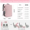 Taygeer Travel Backpack for Women – Carry-On Laptop Backpack with USB Charging Port & Shoe Compartment, Pink