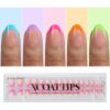 BTArtboxnails XCOATTIPS Brighter Pastel French Tip Press On Nails - Extra Short Almond Press On Nails, Soft Gel Nail Tips, 160Pcs Soak Off Acrylic Colorful Fake Nail Extension in 16 Sizes
