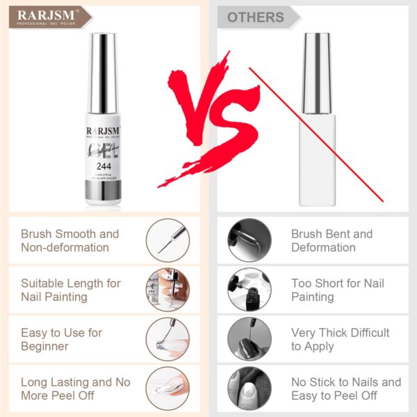 61nhqhEJsRL._SL1300_.jpg RARJSM Metallic Gel Liner Set – Silver & Bronze Gold Nail Art Gel Polish, 3D Mirror Chrome Effect, 2 x 8ml