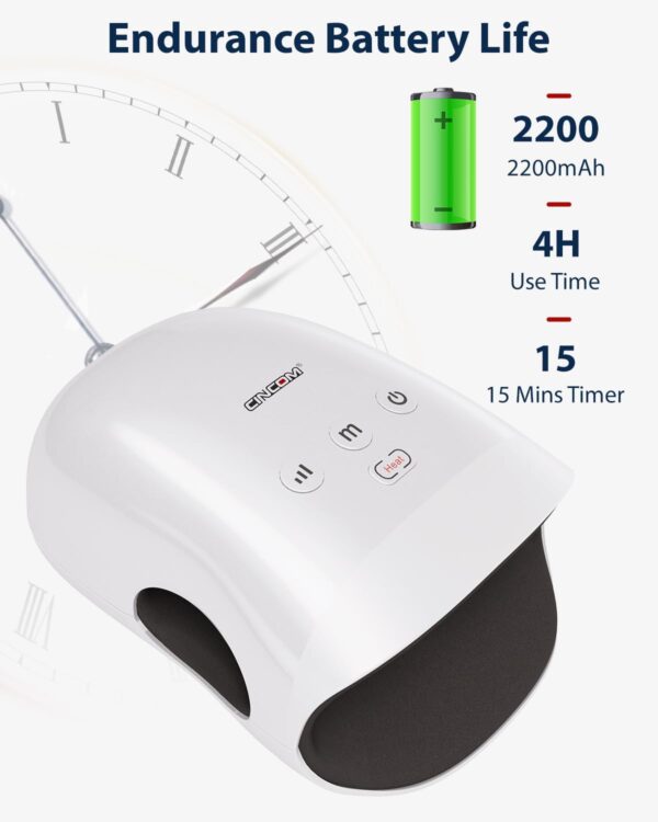 61tZPY-SjL._AC_SL1500_.jpg CINCOM Cordless Hand Massager with Heat & Compression – Pain Relief for Arthritis, Carpal Tunnel & Stiff Hands (White)