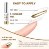 61wpKTVkuL._SL1300_.jpg RARJSM Metallic Gel Liner Set – Silver & Bronze Gold Nail Art Gel Polish, 3D Mirror Chrome Effect, 2 x 8ml